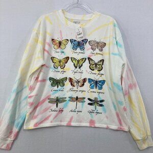 New Freeze size XXL Girls Tie Dye Colorful Butterfly Relax Pullover Sweatshirt